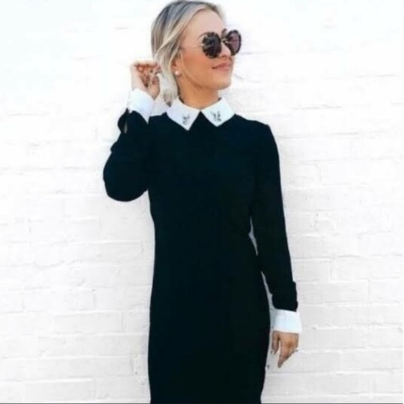 Victoria Beckham | Black bunny printed collar sheath dress - Picture 4 of 16